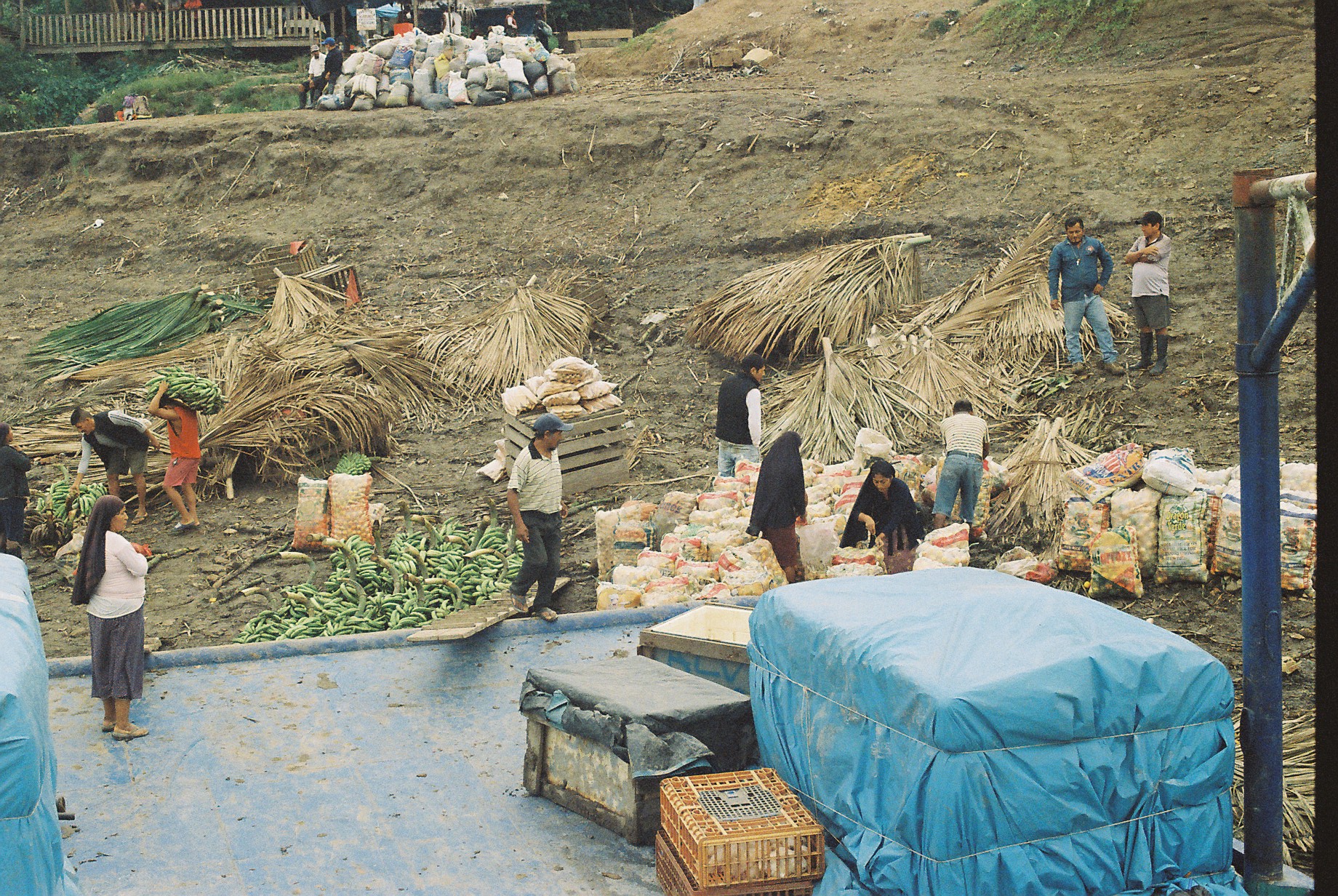 Cargo area of Amazon slow boat with supplies