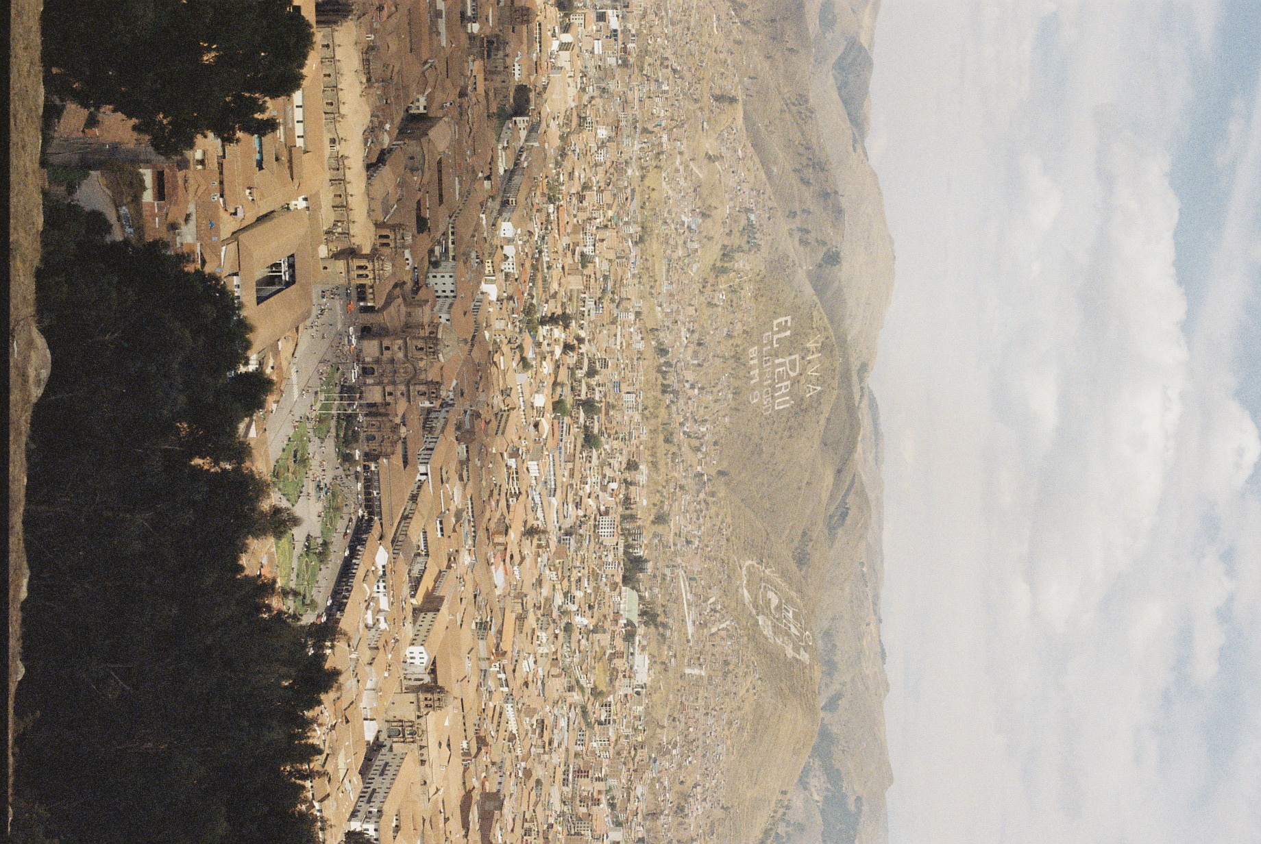 View over Cusco rooftops and hills