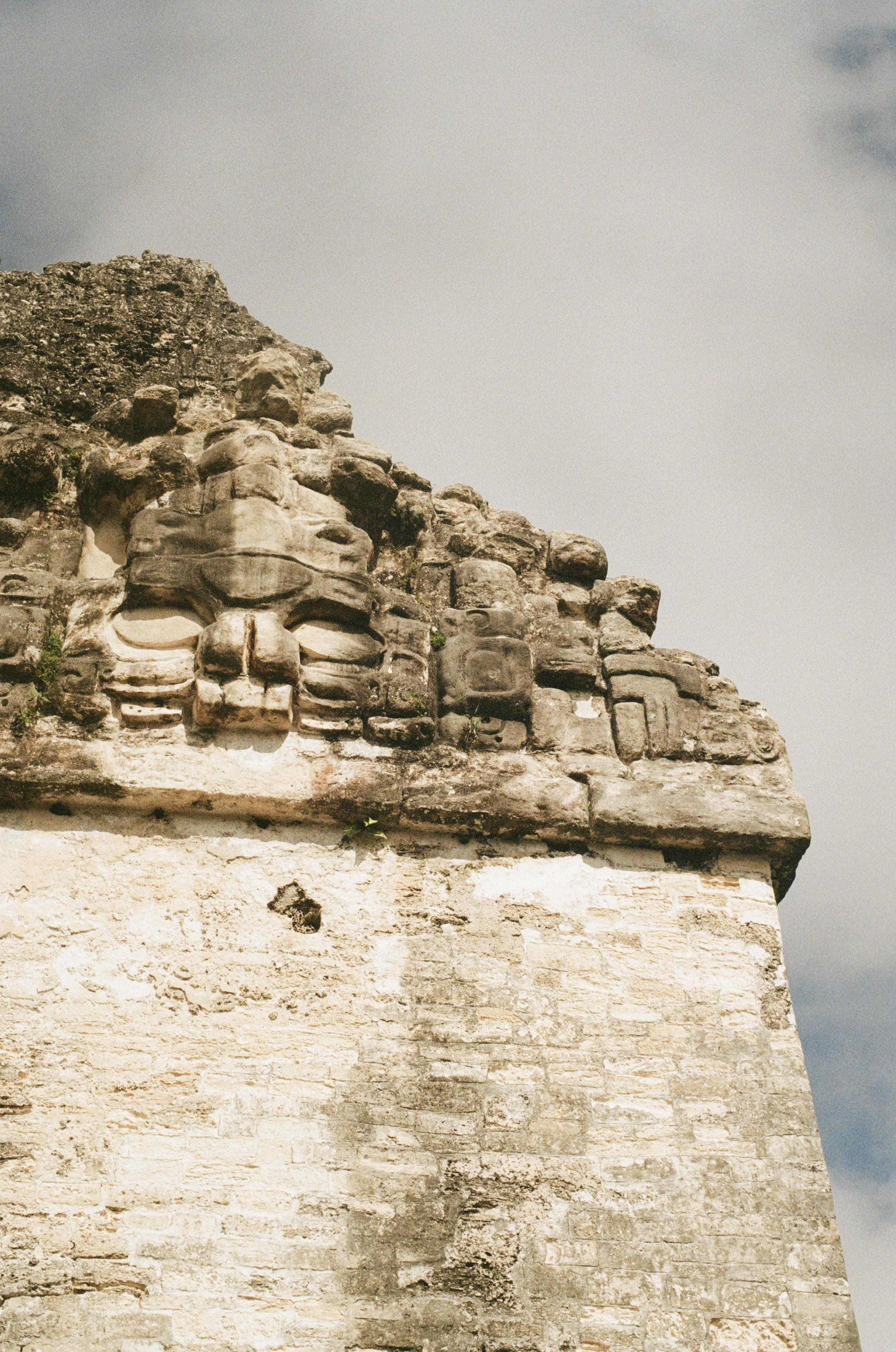 Close-up of stonework in Tikal, Mexico